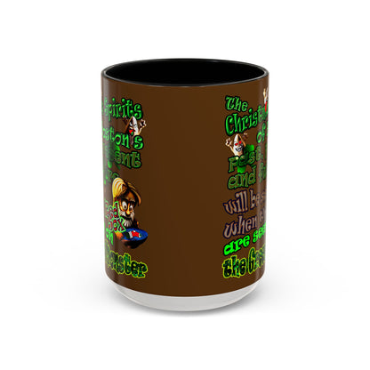 christmas spirits of boston - Accent Mug (brown)