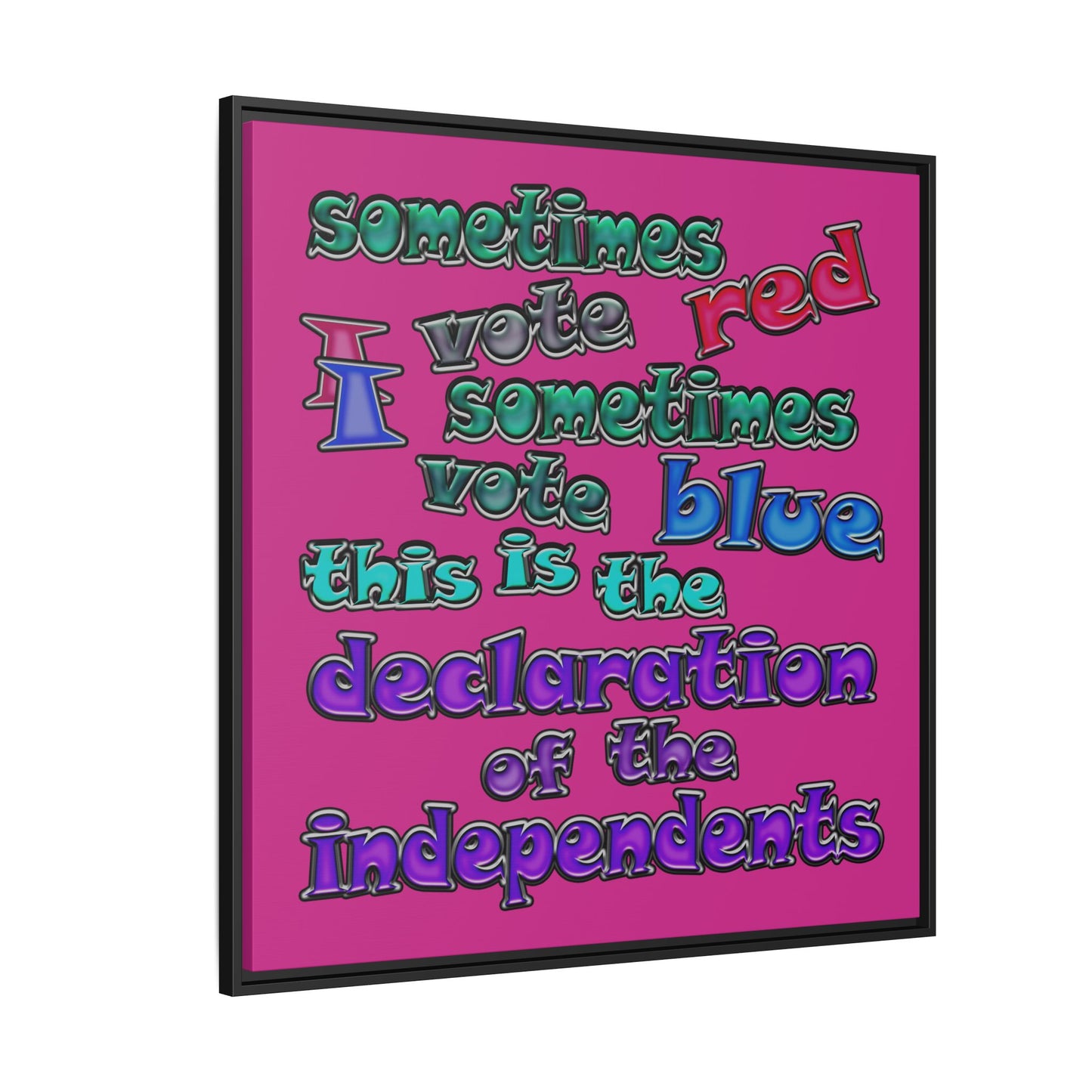 declaration of the independents - framed canvas art (pink)
