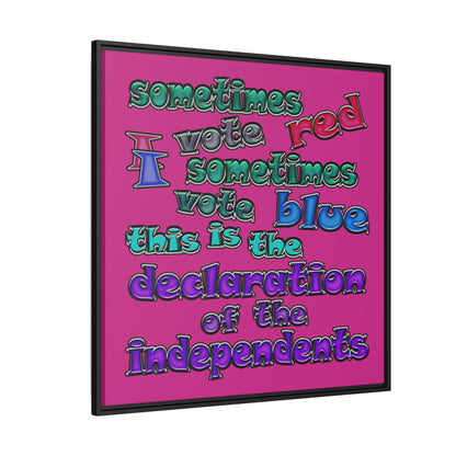 declaration of the independents - framed canvas art (pink)