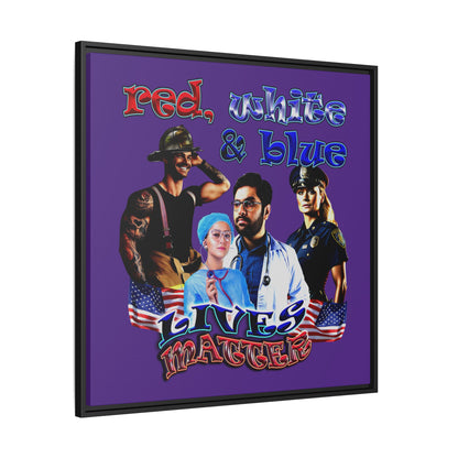 rw&b lives matter - framed canvas art (purple)