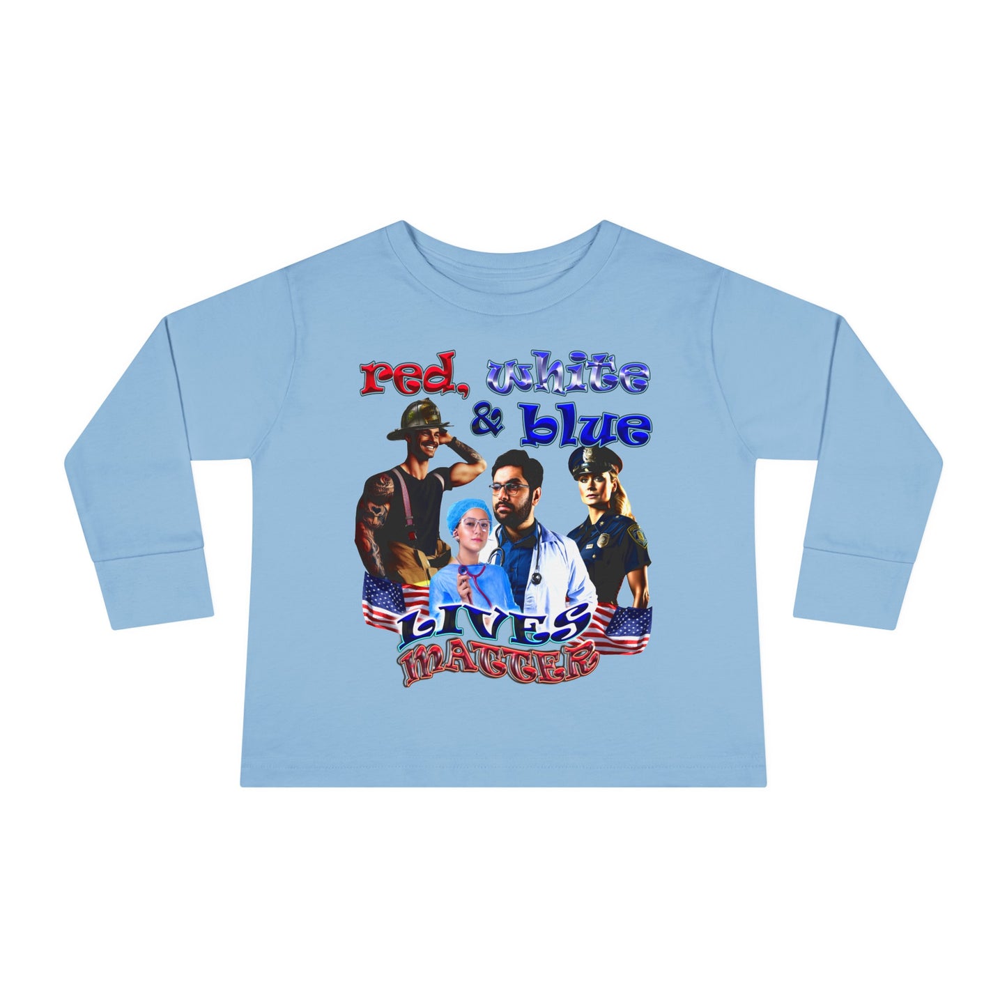 rw&b lives matter - Toddler Long Sleeve Tee