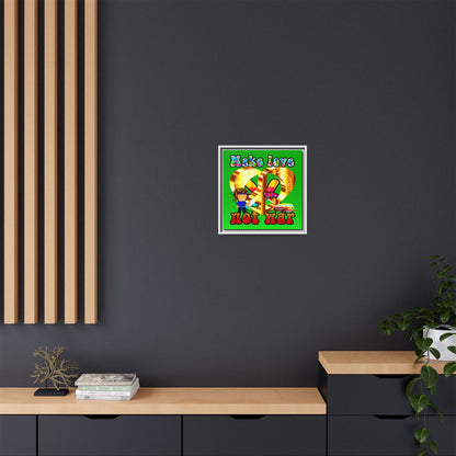 love peace - framed canvas art (logo green)