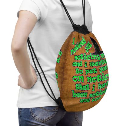 noticed you noticing - Drawstring Bag (dichromatic brown papyrus)