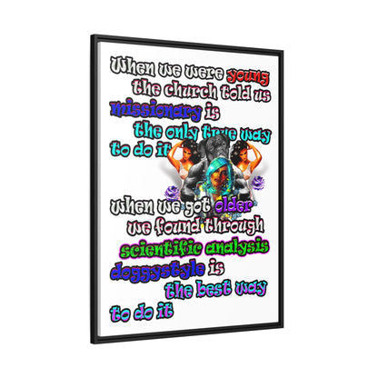doggystyle - framed canvas art (white)