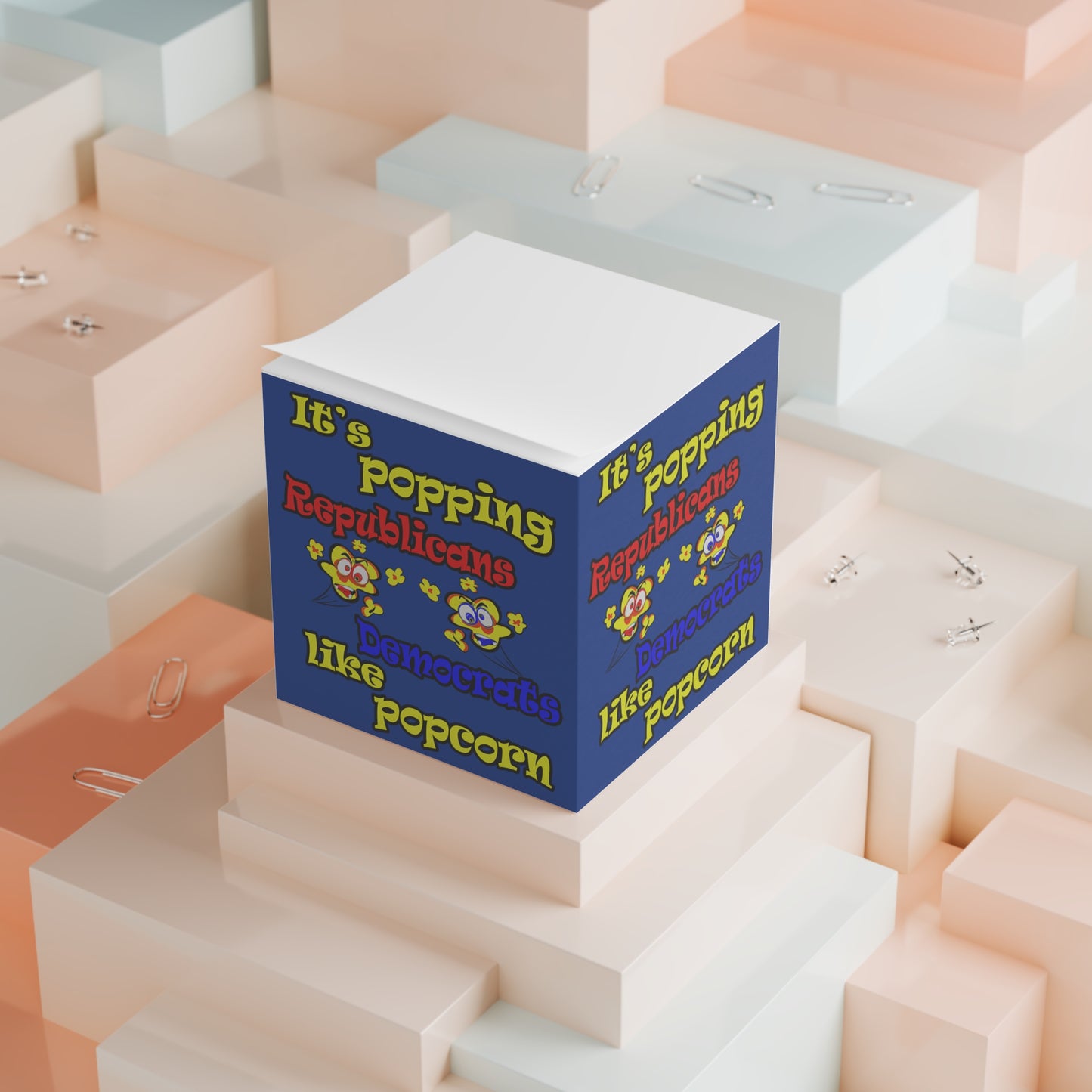 popping like popcorn - note cube (dark blue)