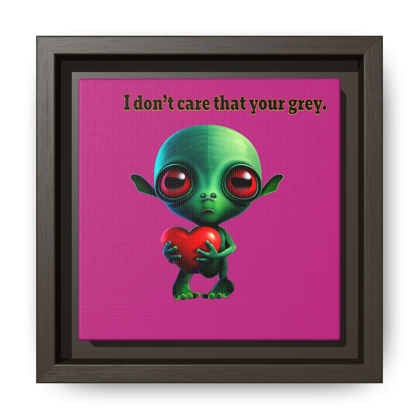 I don't care that your grey - framed canvas art (pink)