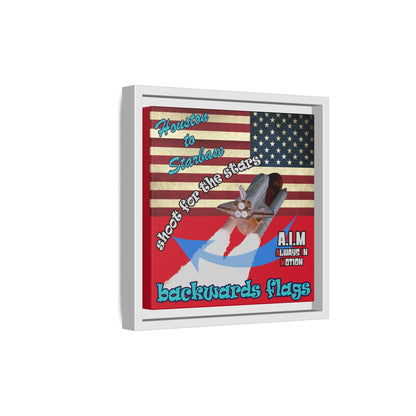 shoot for the stars - framed canvas art (dark red)
