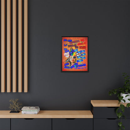 drop the beat - framed canvas art (burnt orange)