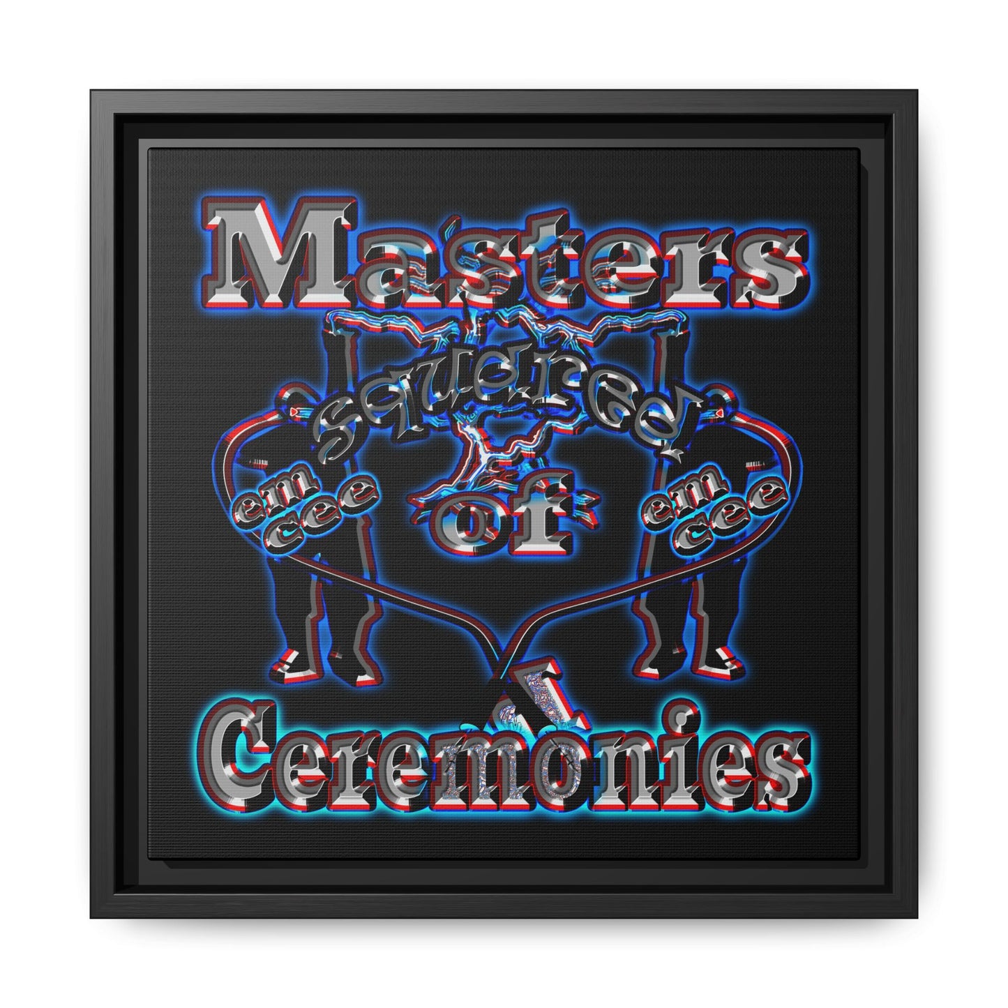 em cee squared - framed canvas art (black)