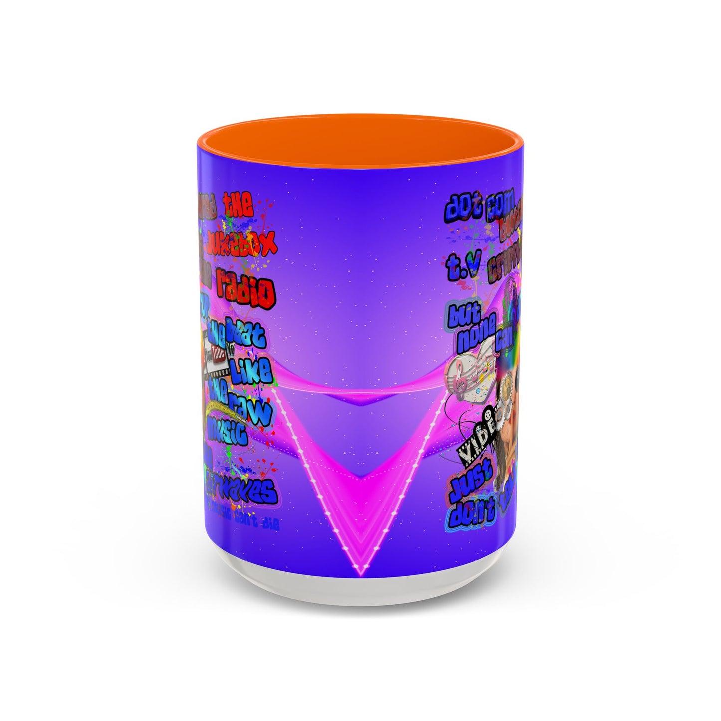 drop the beat - Accent Mug (purple-pink wave)