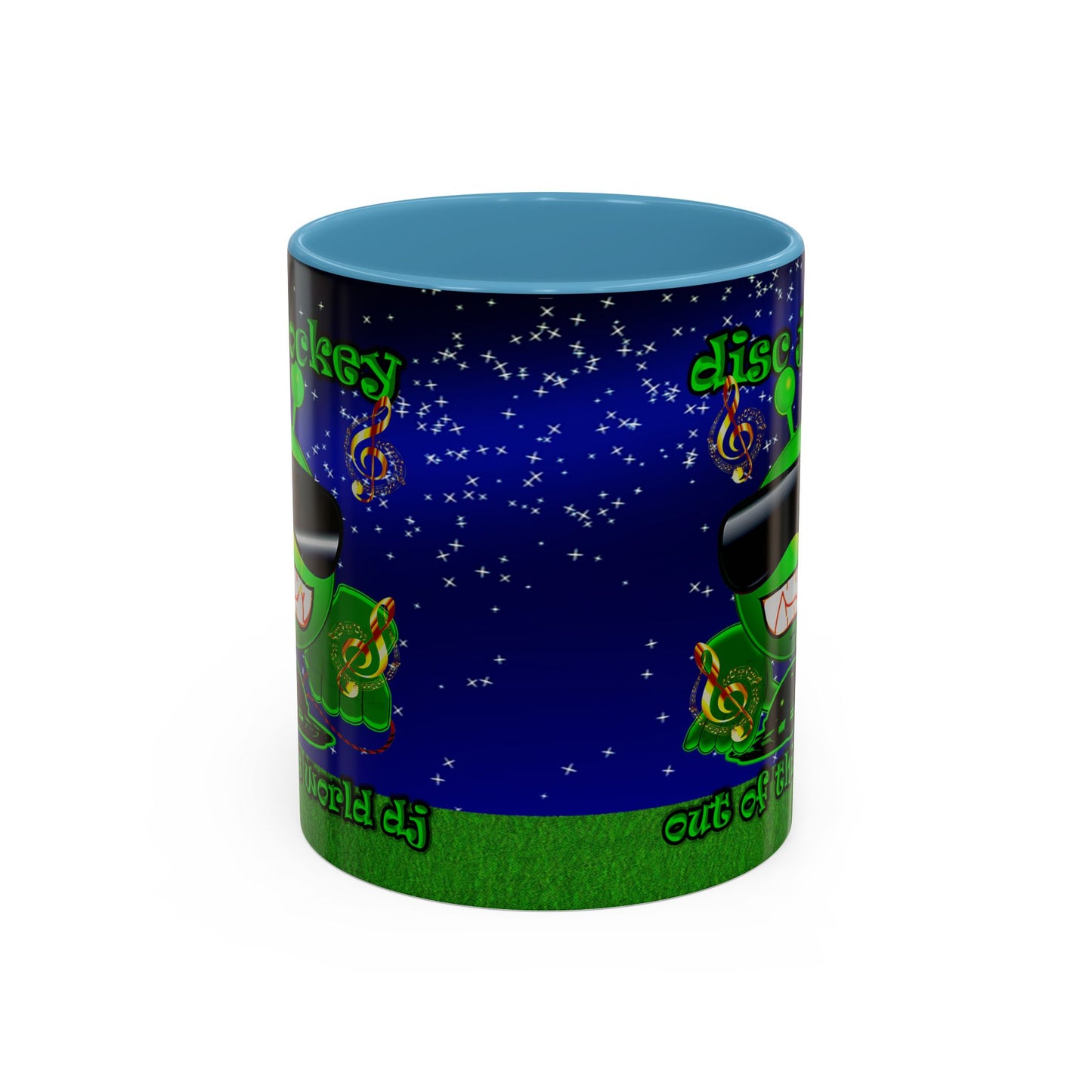 disc jockey - Accent Mug ('snoops' background)
