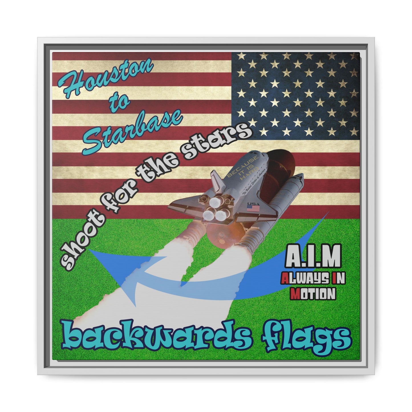 shoot for the stars - framed canvas art (green turf)