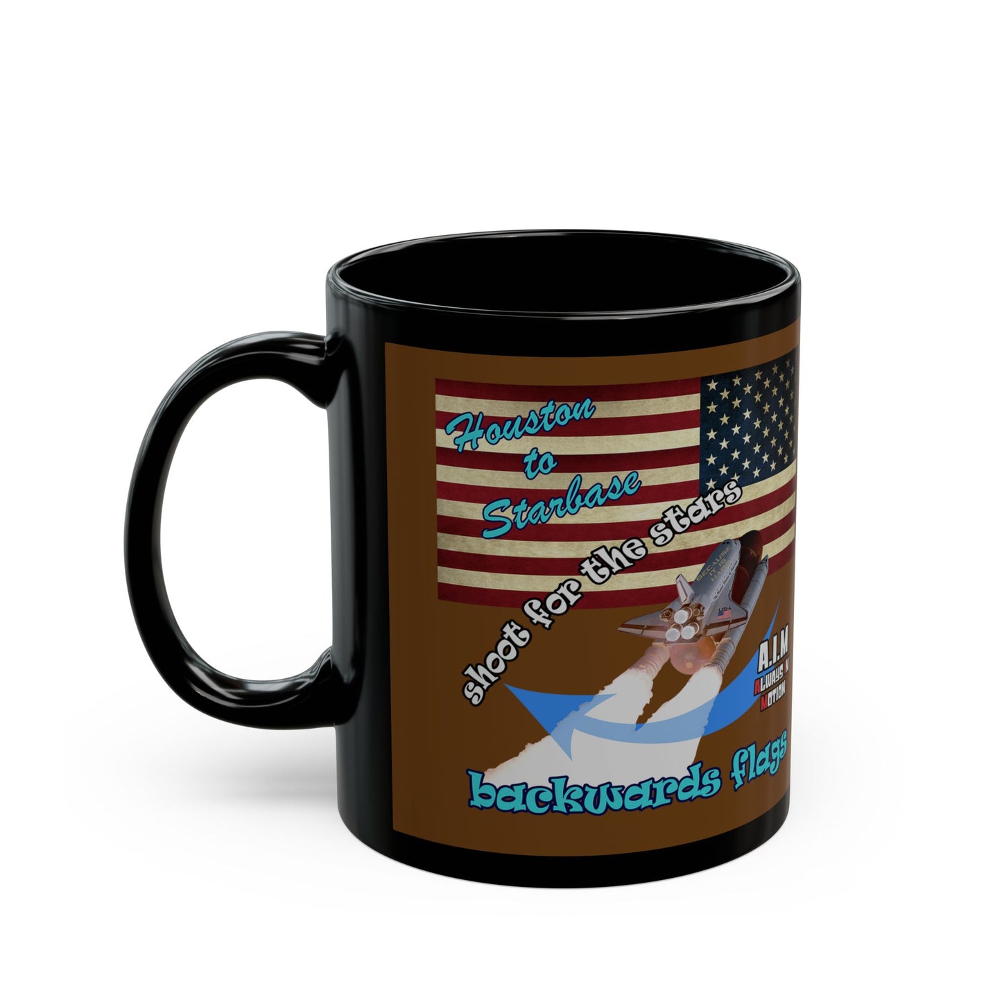 shoot for the stars - Black Mug (brown)