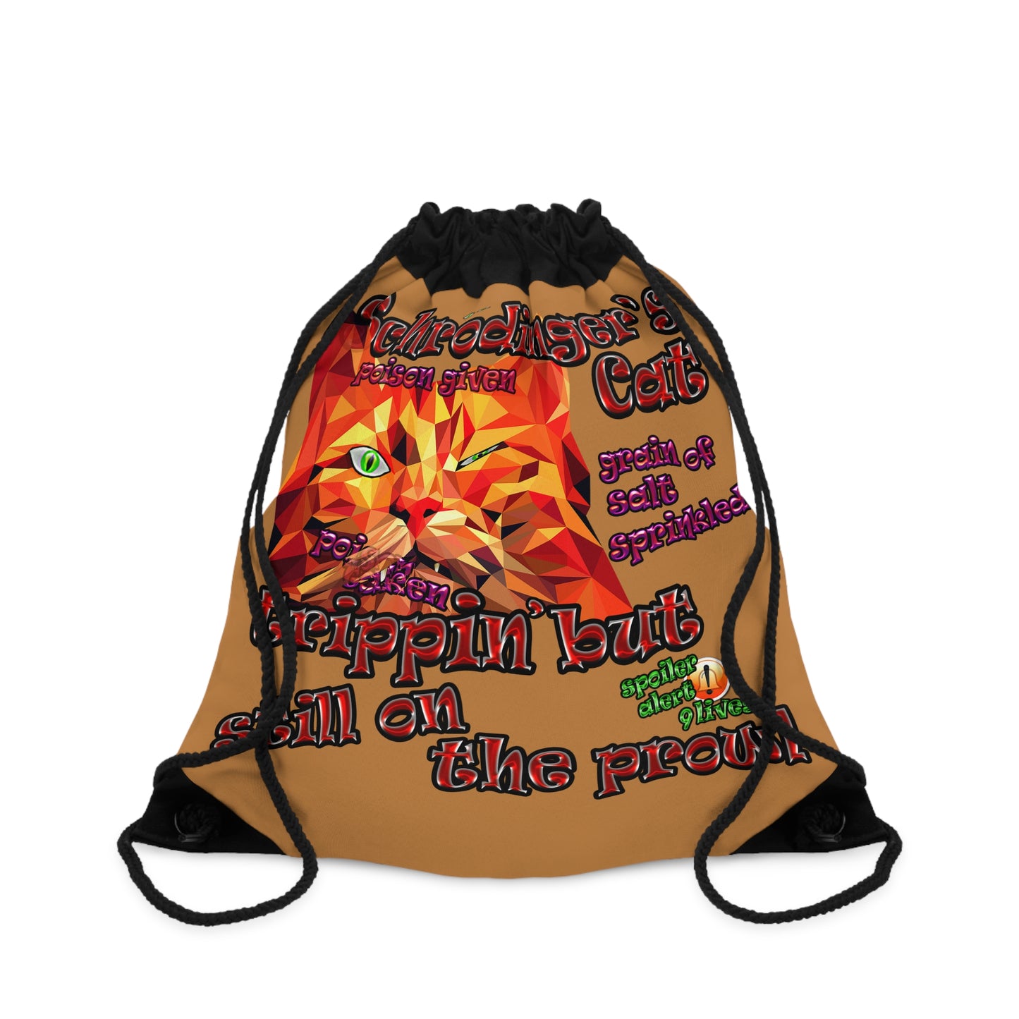 schrodinger's cat - Drawstring Bag (light brown)