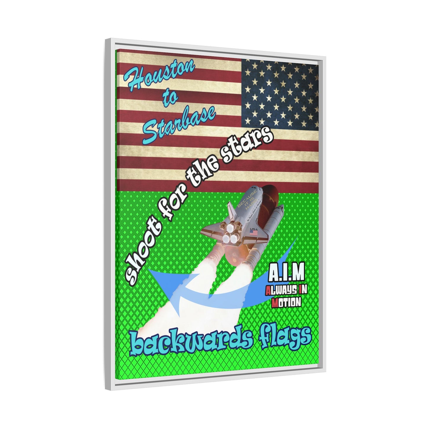 shoot for the stars - framed canvas art (logo green)