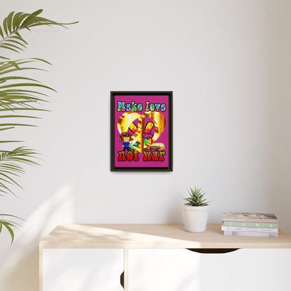 love peace - framed canvas art (pink)