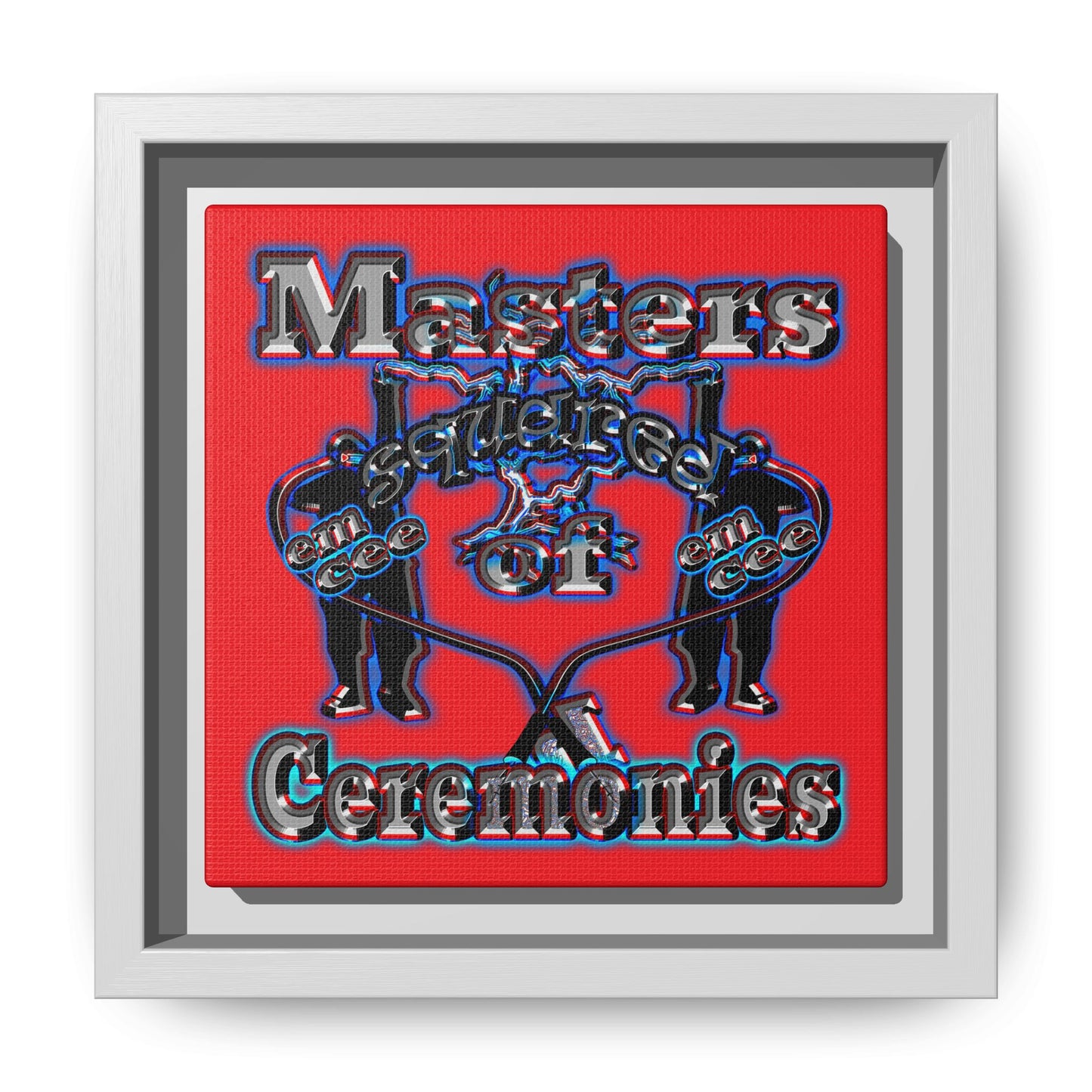 em cee squared - framed canvas art (red)