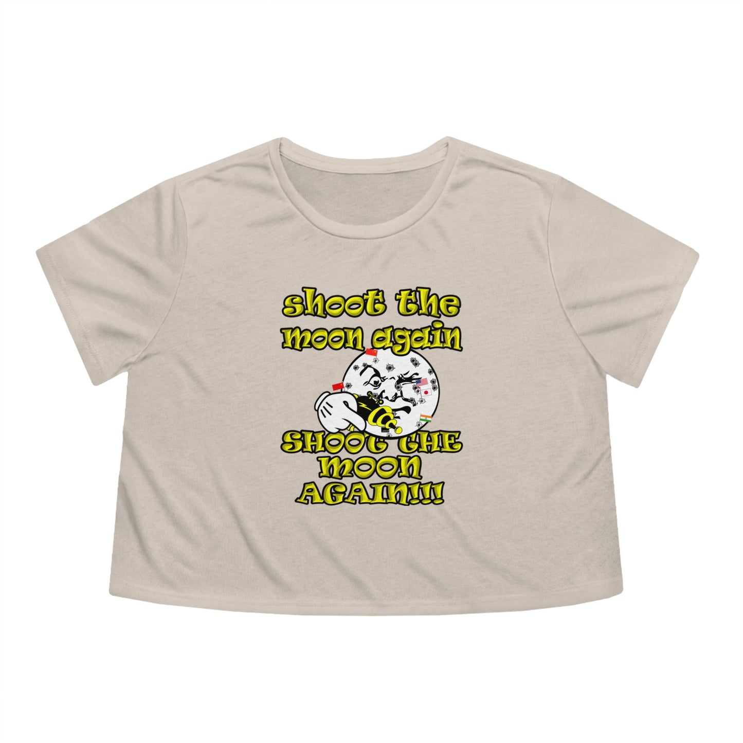 shoot the moon again - Women's Flowy Cropped Tee