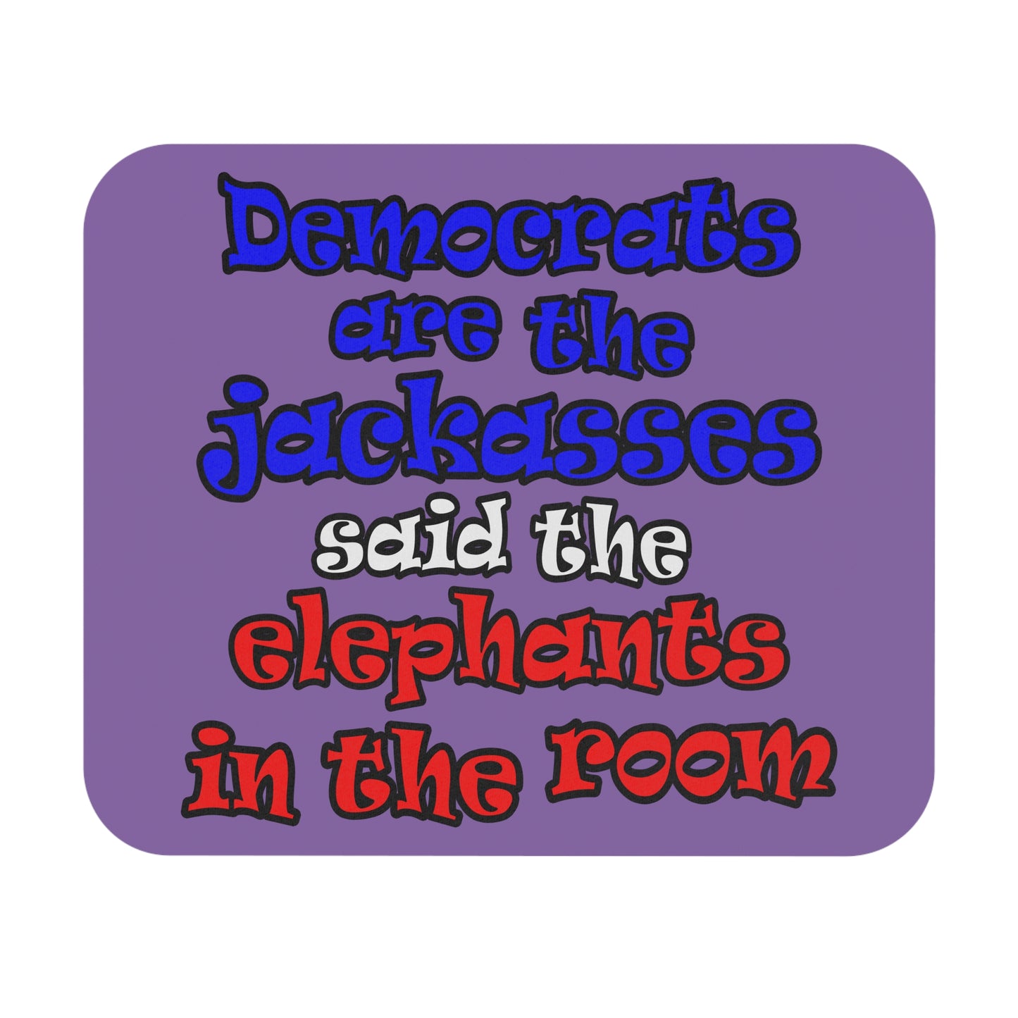donkeys and elephants - Mouse Pad (Rectangle) (light purple)