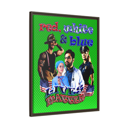rw&b lives matter - framed canvas art (logo green)
