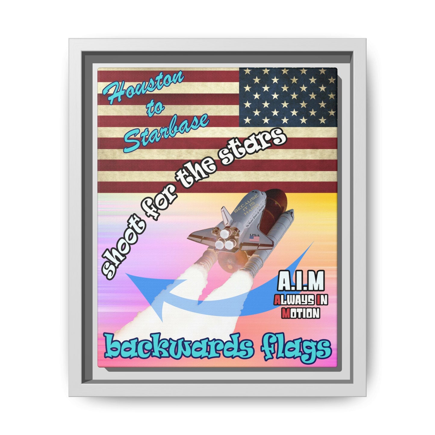 shoot for the stars - framed canvas art (color blur)
