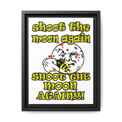 shoot the moon again - framed canvas art (white)