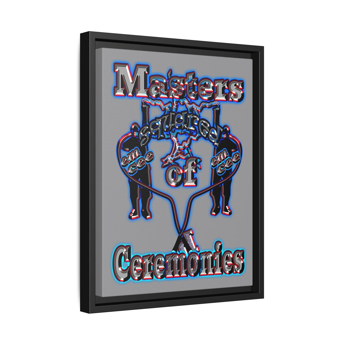 em cee squared - framed canvas art (grey)