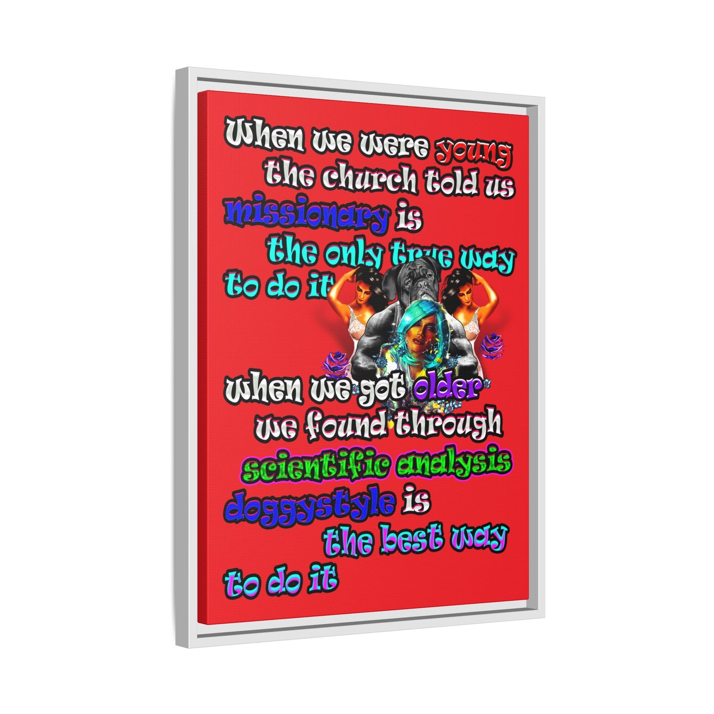 doggystyle - framed canvas art (red)
