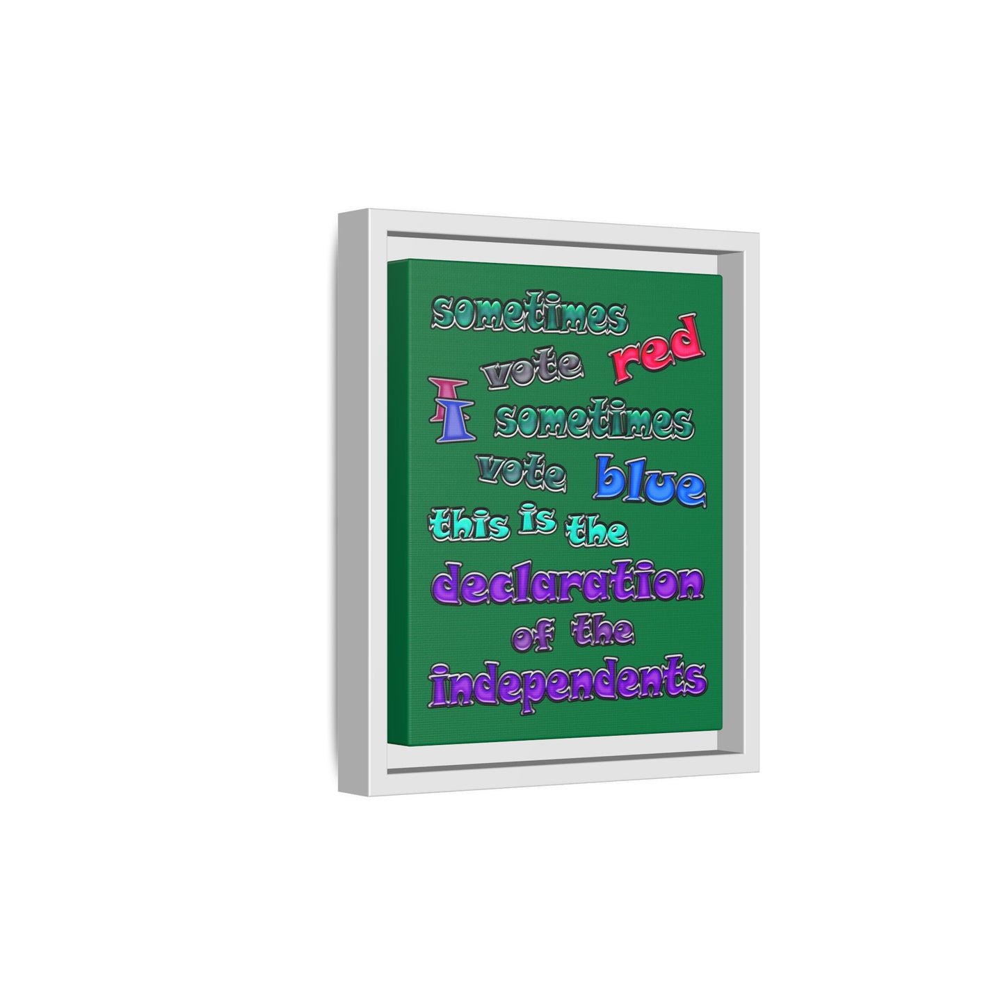declaration of the independents - framed canvas art (dark green)