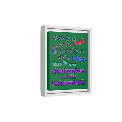 declaration of the independents - framed canvas art (dark green)