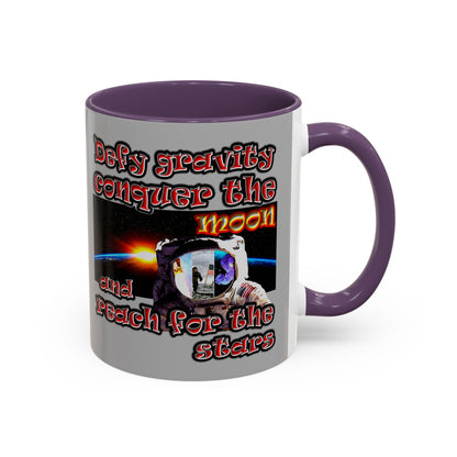 defy conquer reach - Accent Mug (light grey)