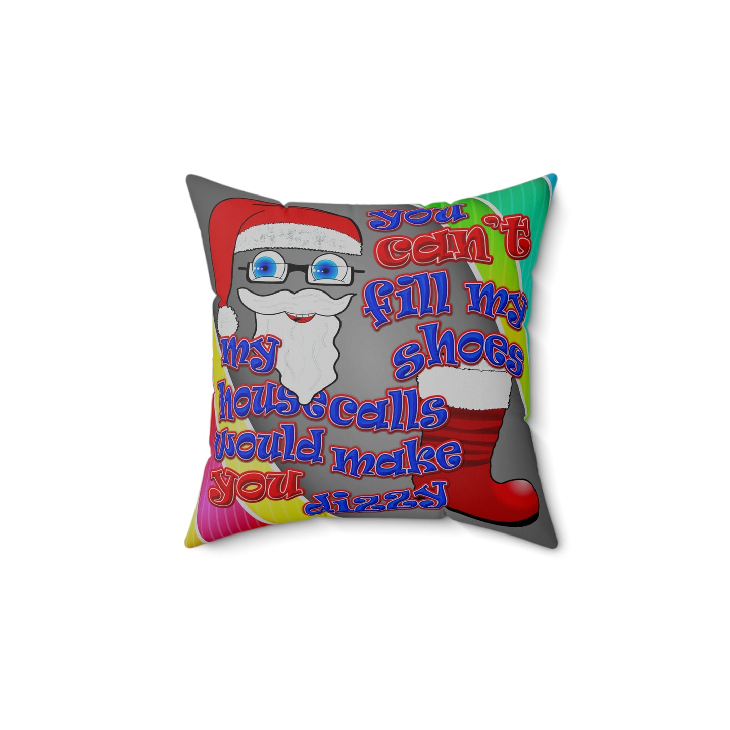 santa's shoes - Spun Polyester Square Pillow - (rainbow split)