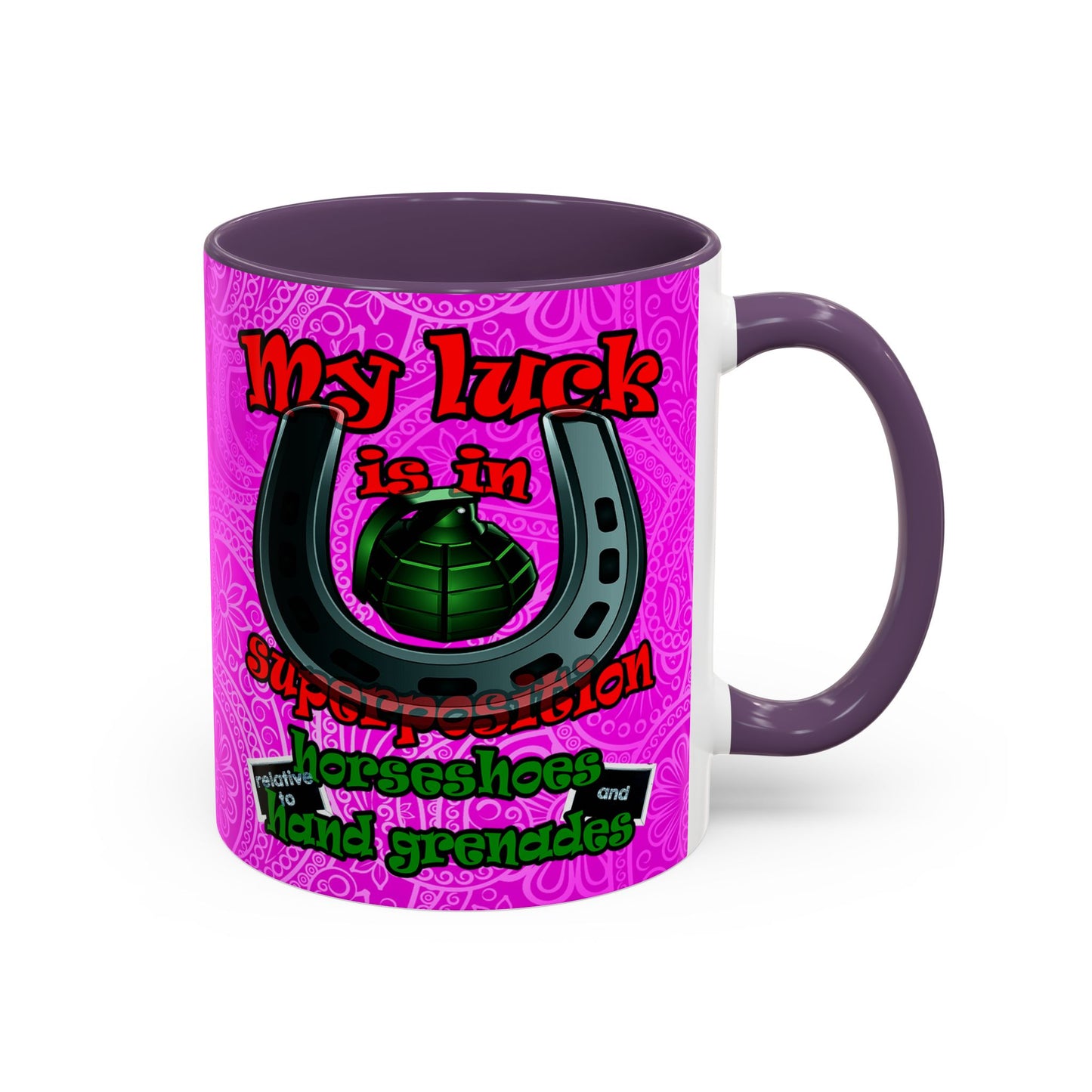 my luck - Accent Mug (pink swirl)