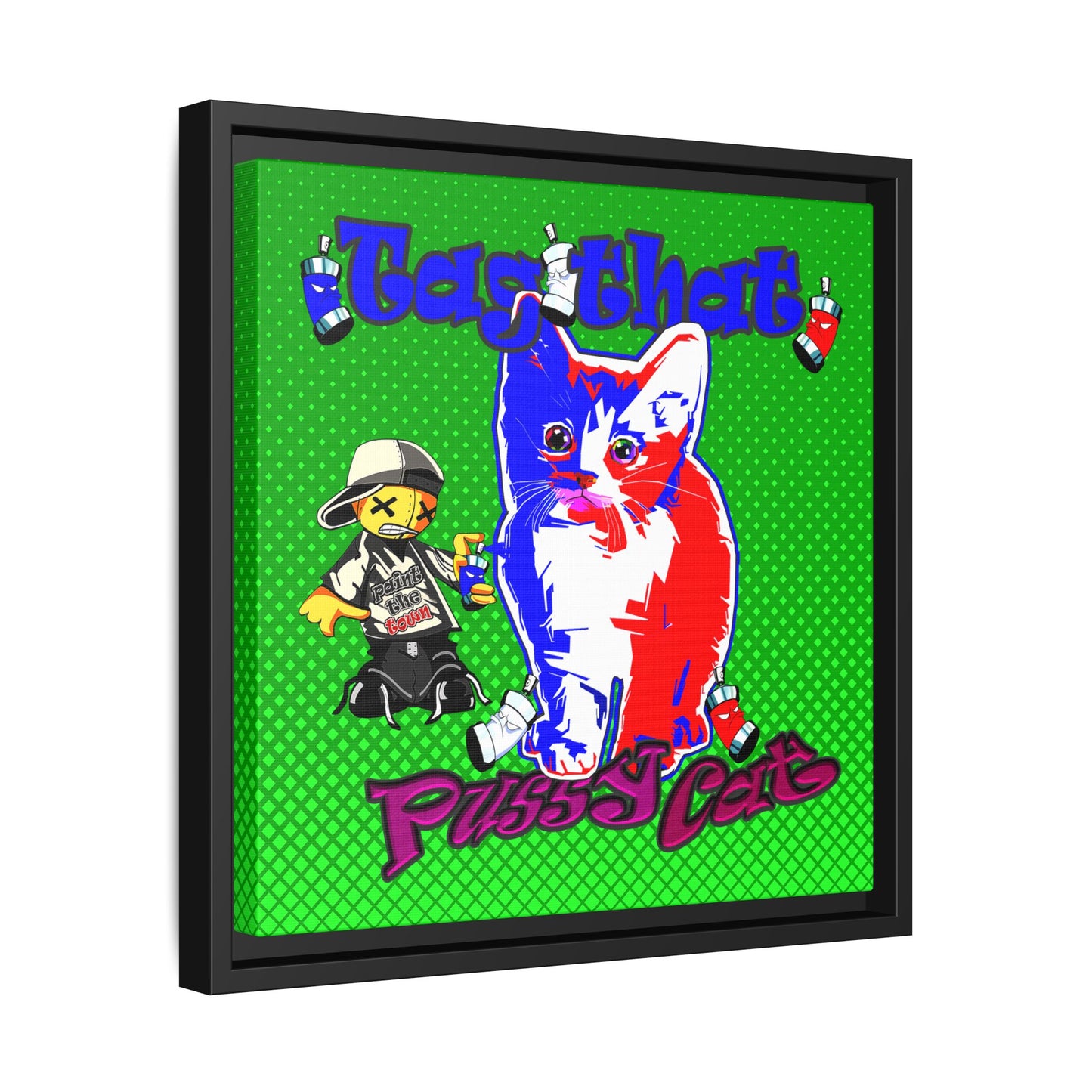tag that - framed canvas art (logo green)