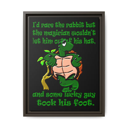 turtle race - framed canvas art (black)