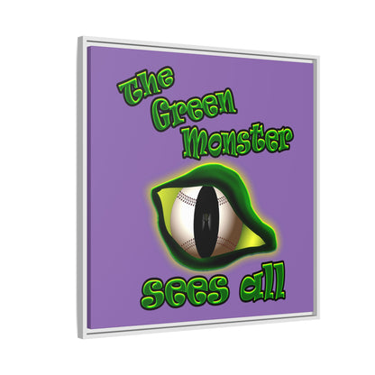 green monster - framed canvas art (light purple)