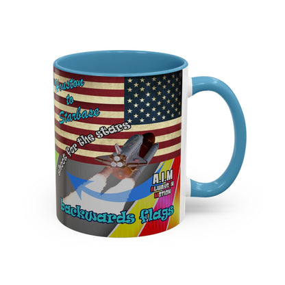 shoot for the stars - Accent Mug (rainbow split)