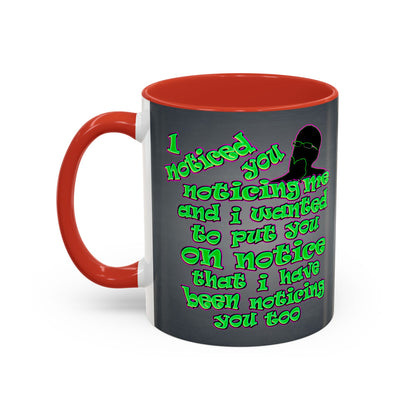 noticed you noticing - Accent Mug (grey-light grey)