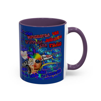 drop the beat - Accent Mug (dark blue)