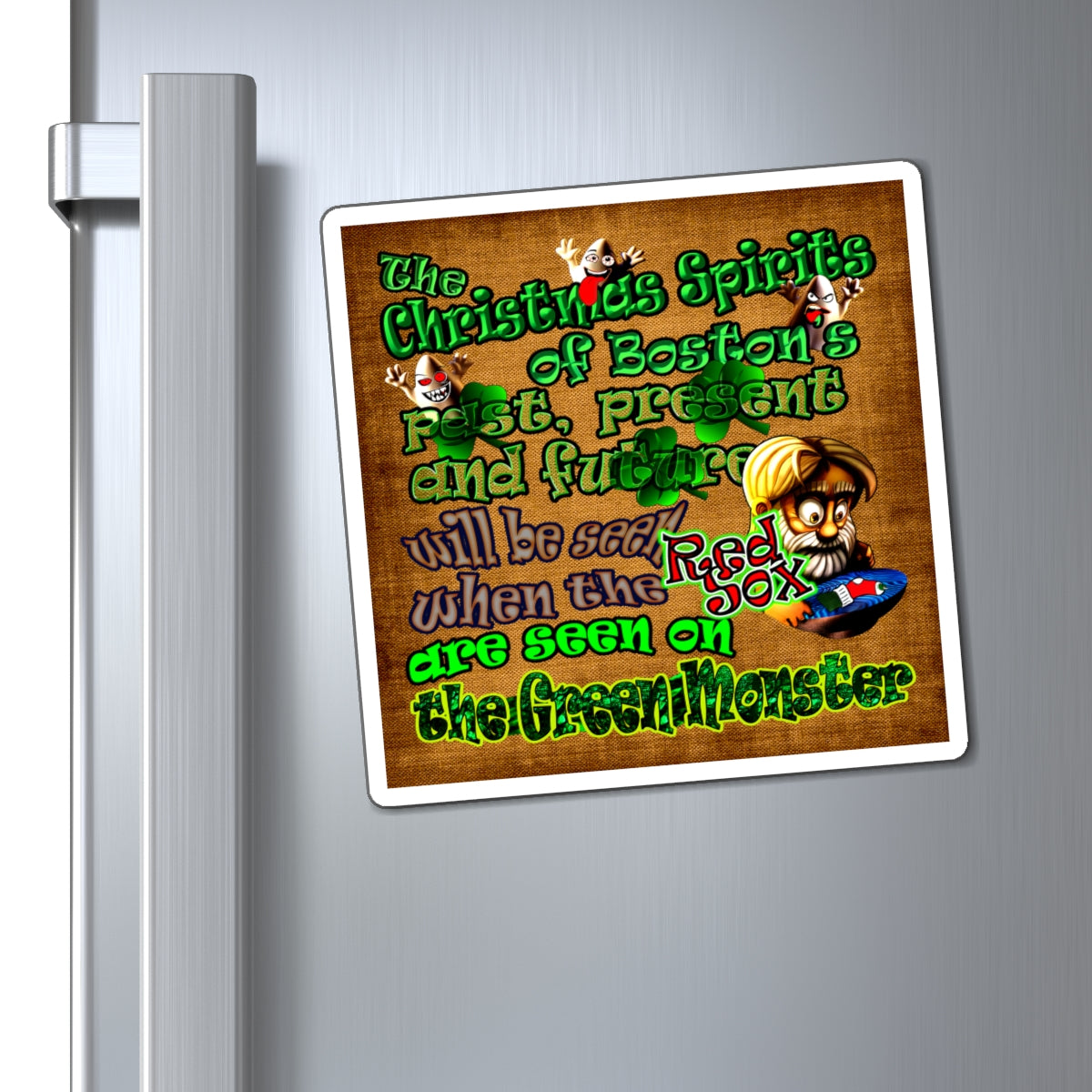 christmas spirits of boston - Magnets - (brown papyrus)