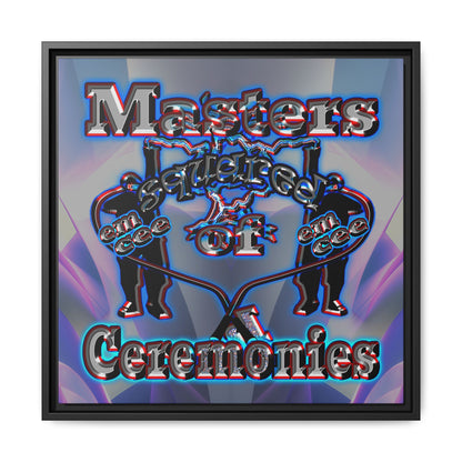 em cee squared - framed canvas art (grey-pink wave)