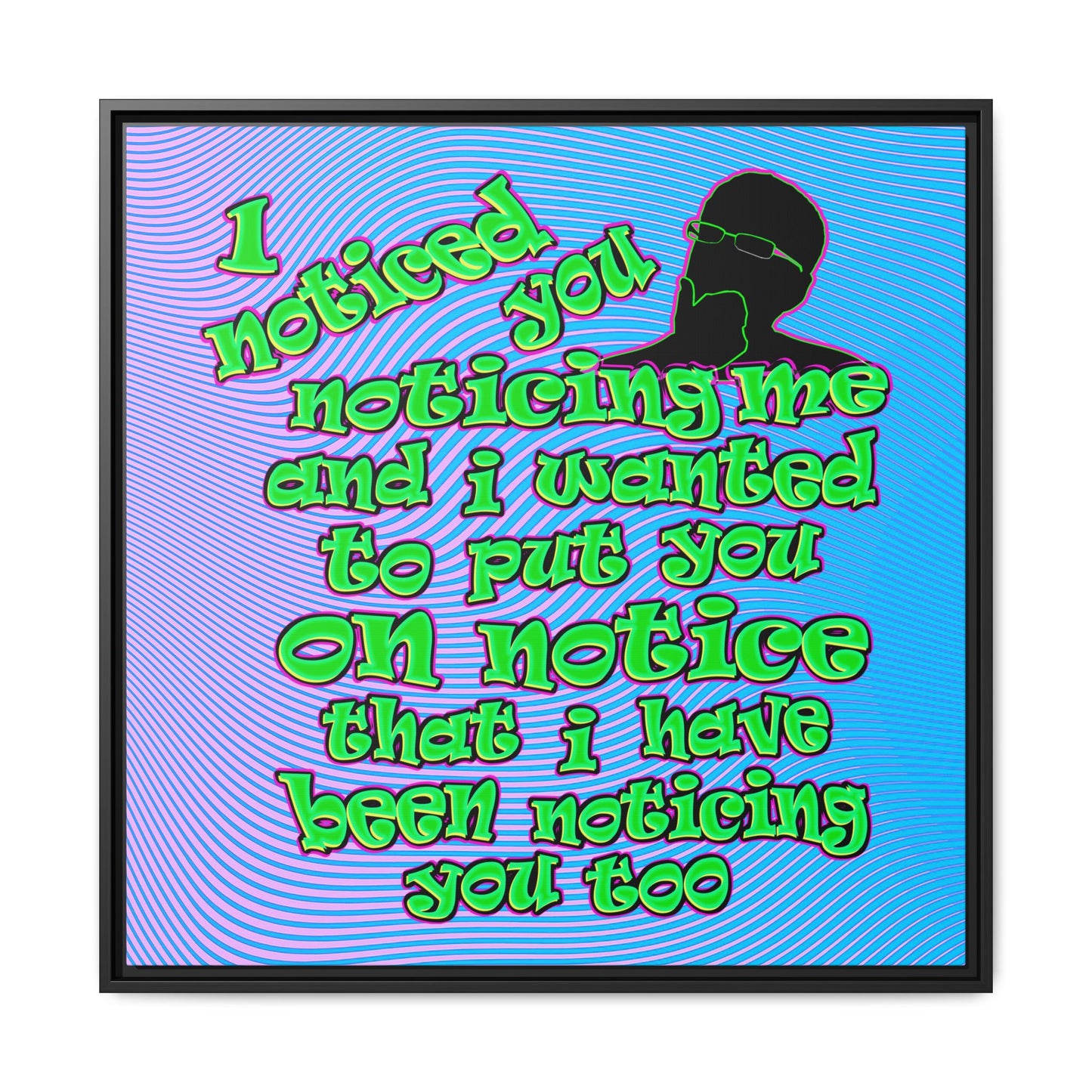 noticed you noticing - framed canvas art (light blue-purple wave)