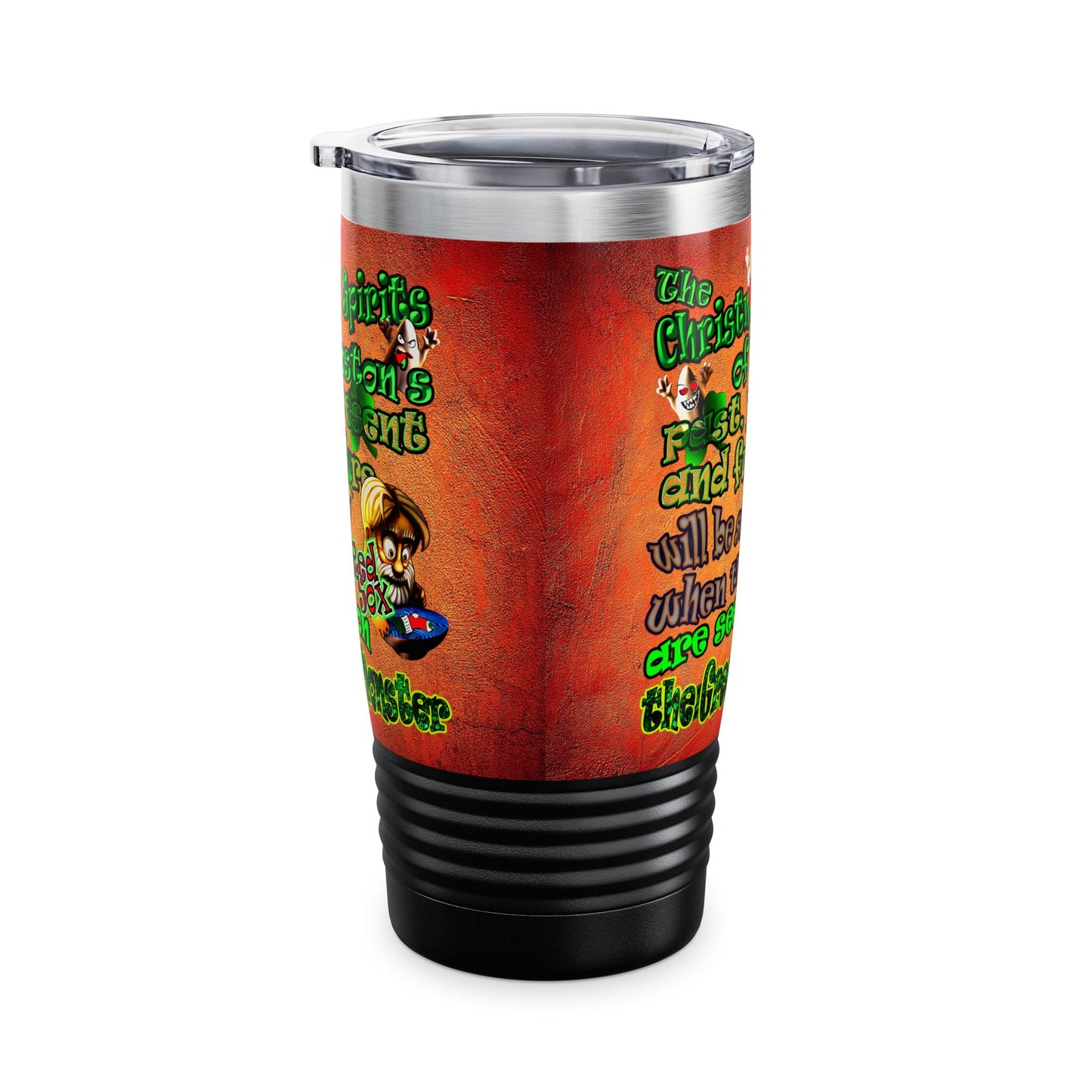 christmas spirits of boston - Ringneck Tumbler, 20oz (burnt orange)