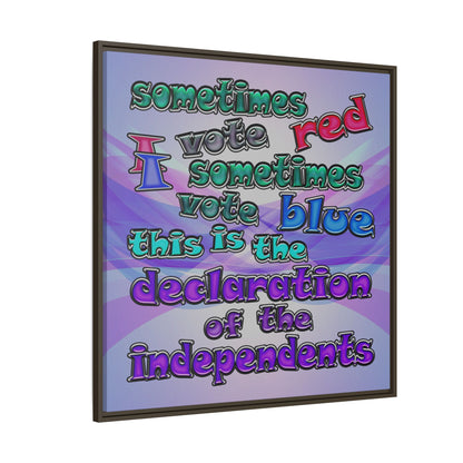 declaration of the independents - framed canvas art (light blue-pink wave)