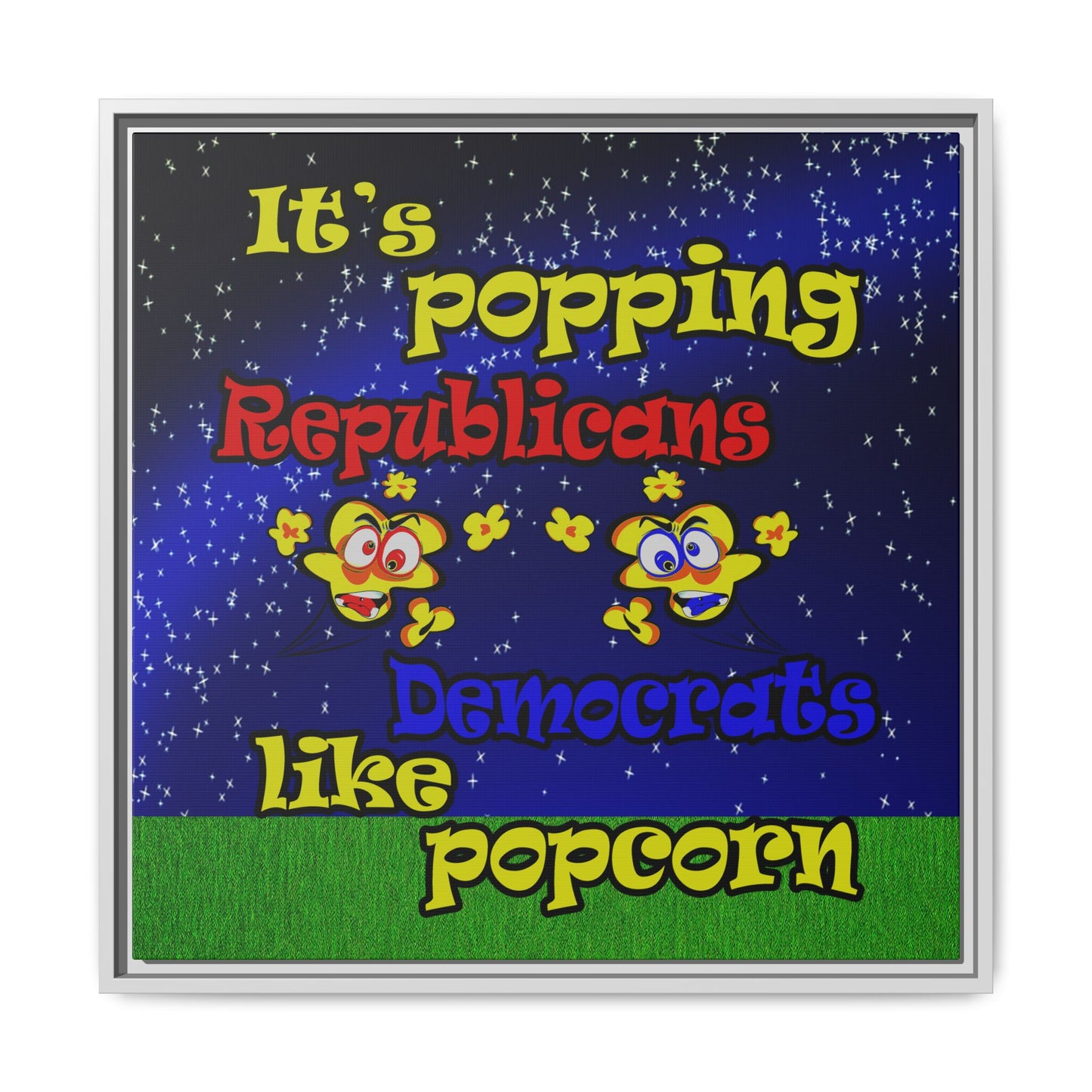 popping like popcorn - framed canvas art ('snoops' background)