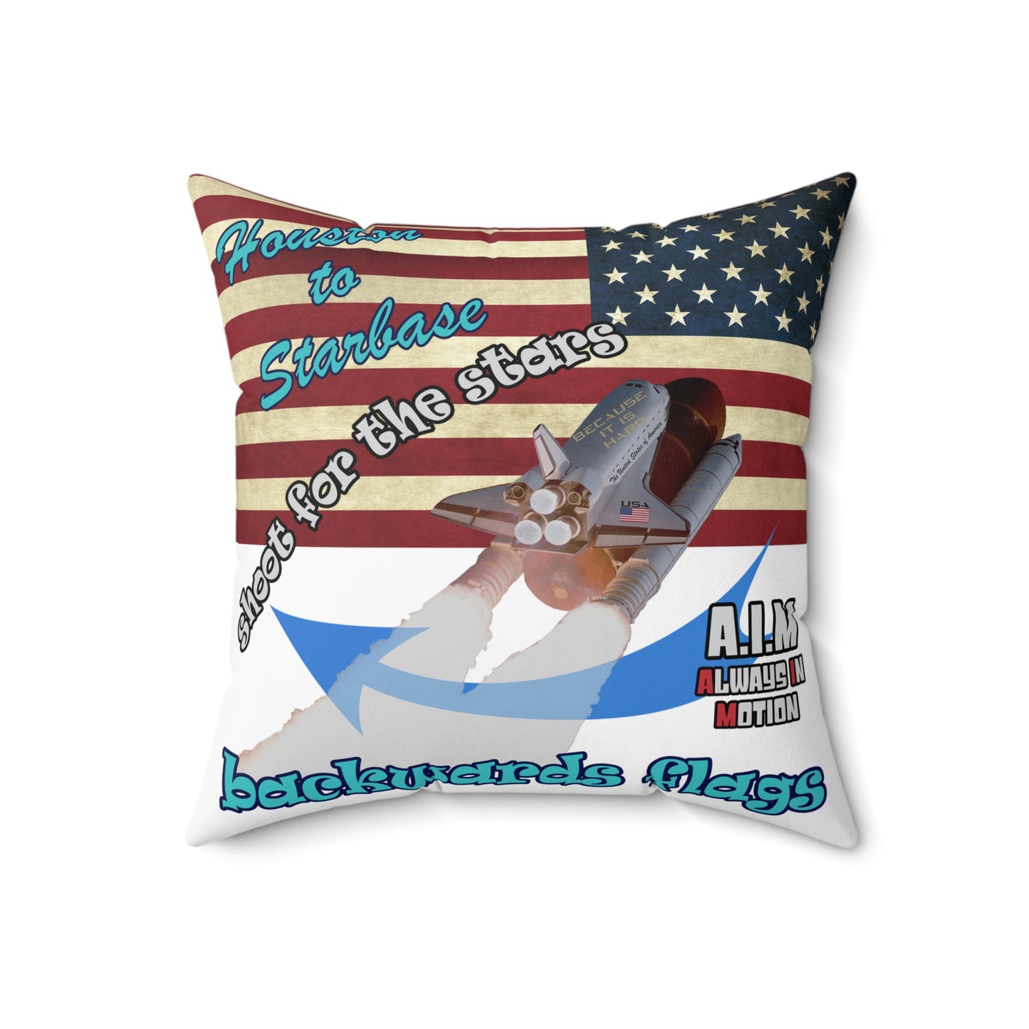 shoot for the stars - Spun Polyester Square Pillow - (white)