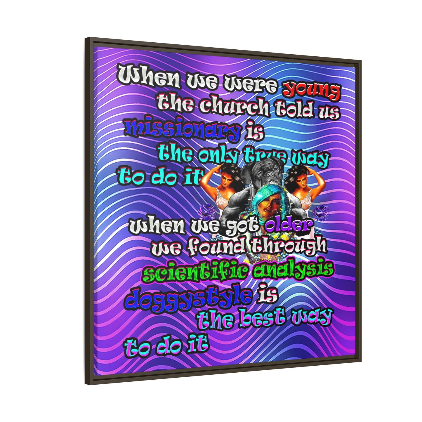 doggystyle - framed canvas art (purple wave)