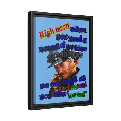 high noon - framed canvas art (light blue)