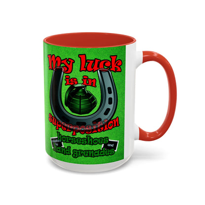my luck - Accent Mug (green turf)