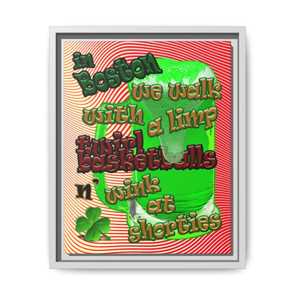 celtics logo - framed canvas art (yellow-orange wave)